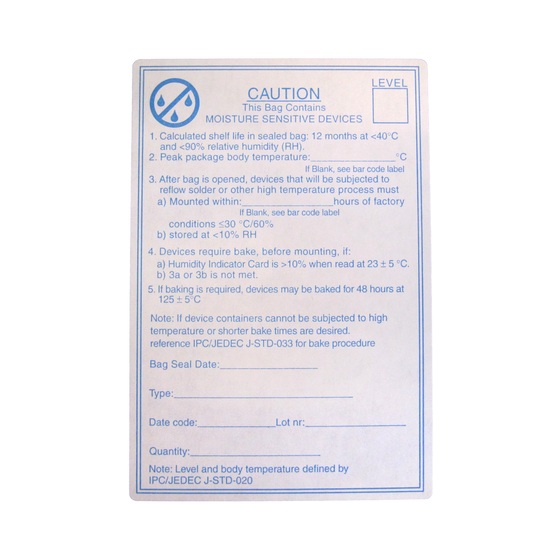 Varningsetikett fuktkänslighet