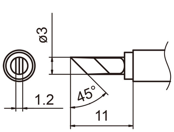 Lödspets T15-KU, kniv