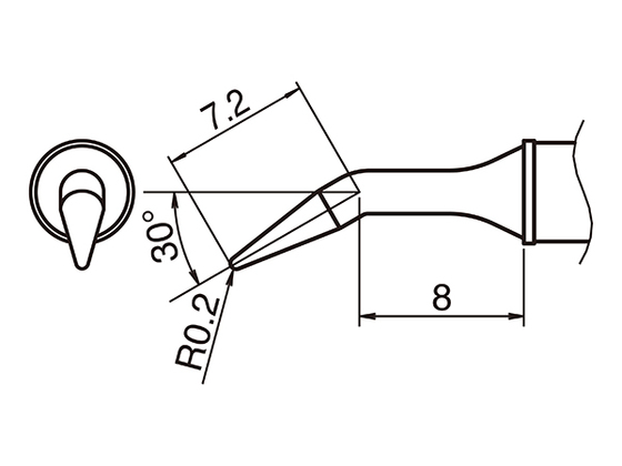 Lödspets T31-0.2RLB, 450°