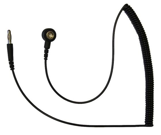 Spiralsladd 6 mm tryckknapp + 4 mm banankontakt 