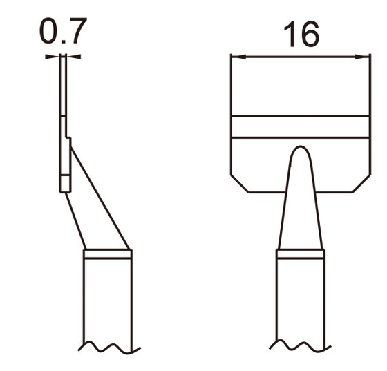 Lödspets pincett T16-1009, par