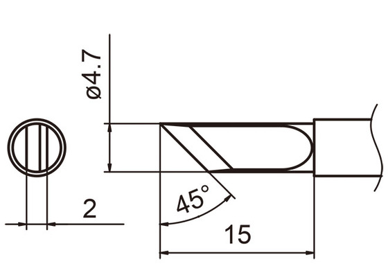 Lödspets T15-K, kniv