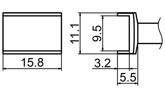 Lödspets T15-1004, 9,
5x15,8mm