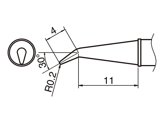Lödspets T31-0.2RSB, 450°