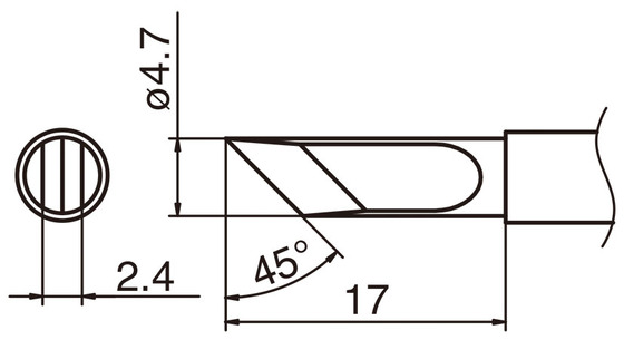 Lödspets T15-KF, kniv